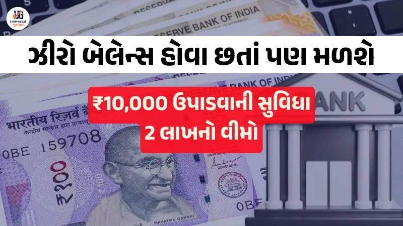 Zero balance bank account benefits with ₹2 lakh insurance and ₹10,000 withdrawal facility